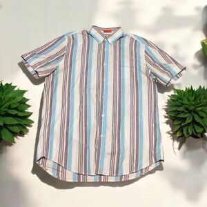 St. John's Bay Comfort Flex Men’s L Easy Care Short Sleeve Button-Down Shirt